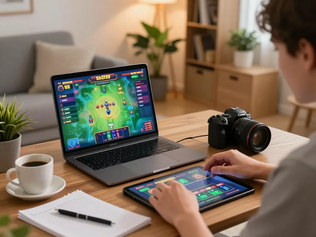 Player engaging with slot88 online gaming on a cozy setup, showcasing betting strategy and immersive experience