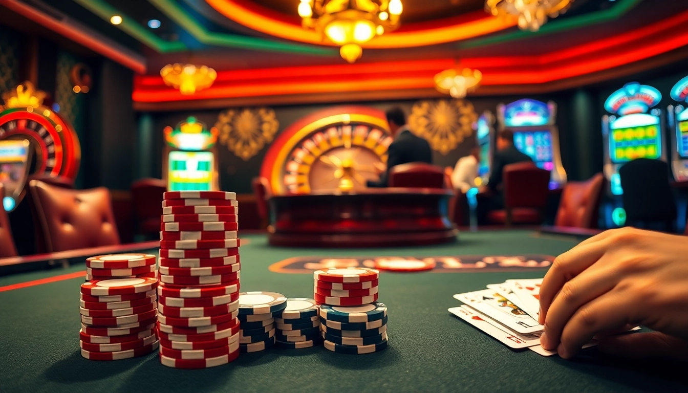 Engage with thrilling poker gameplay at https://vipwin79.net/, showcasing vibrant colors and casino excitement.