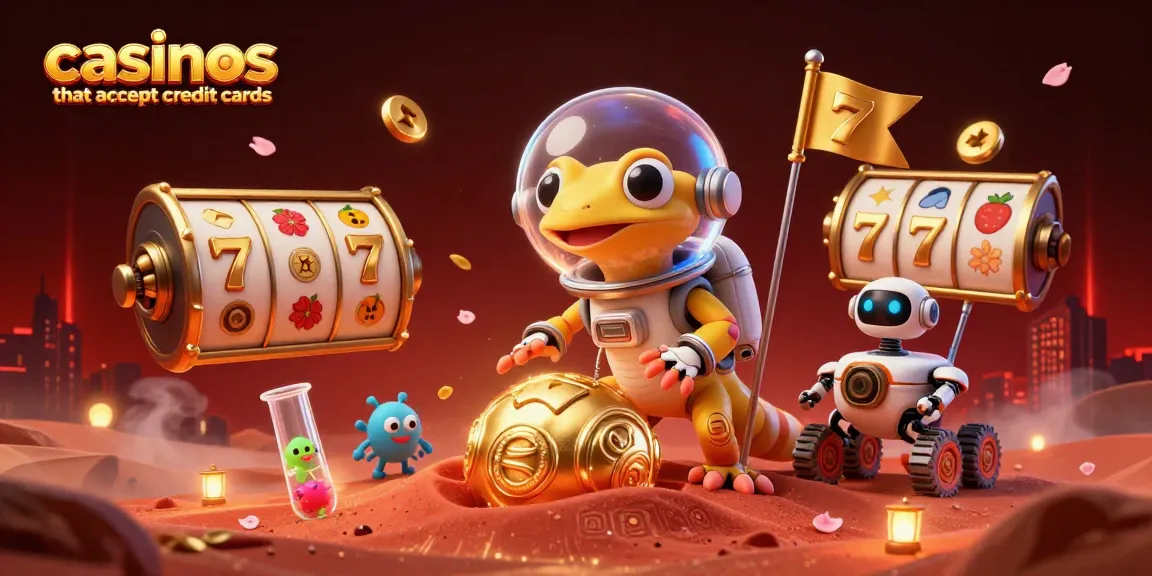 Engage in thrilling action at casinos that accept credit cards with vibrant Martian gecko and dynamic game elements.