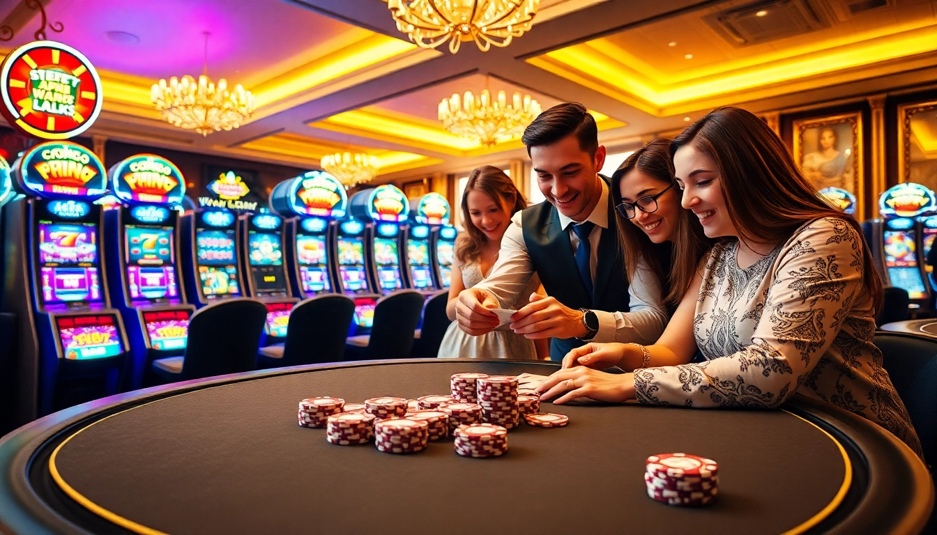 Experience the excitement of rajaluck at a luxurious casino with poker and slot machines.
