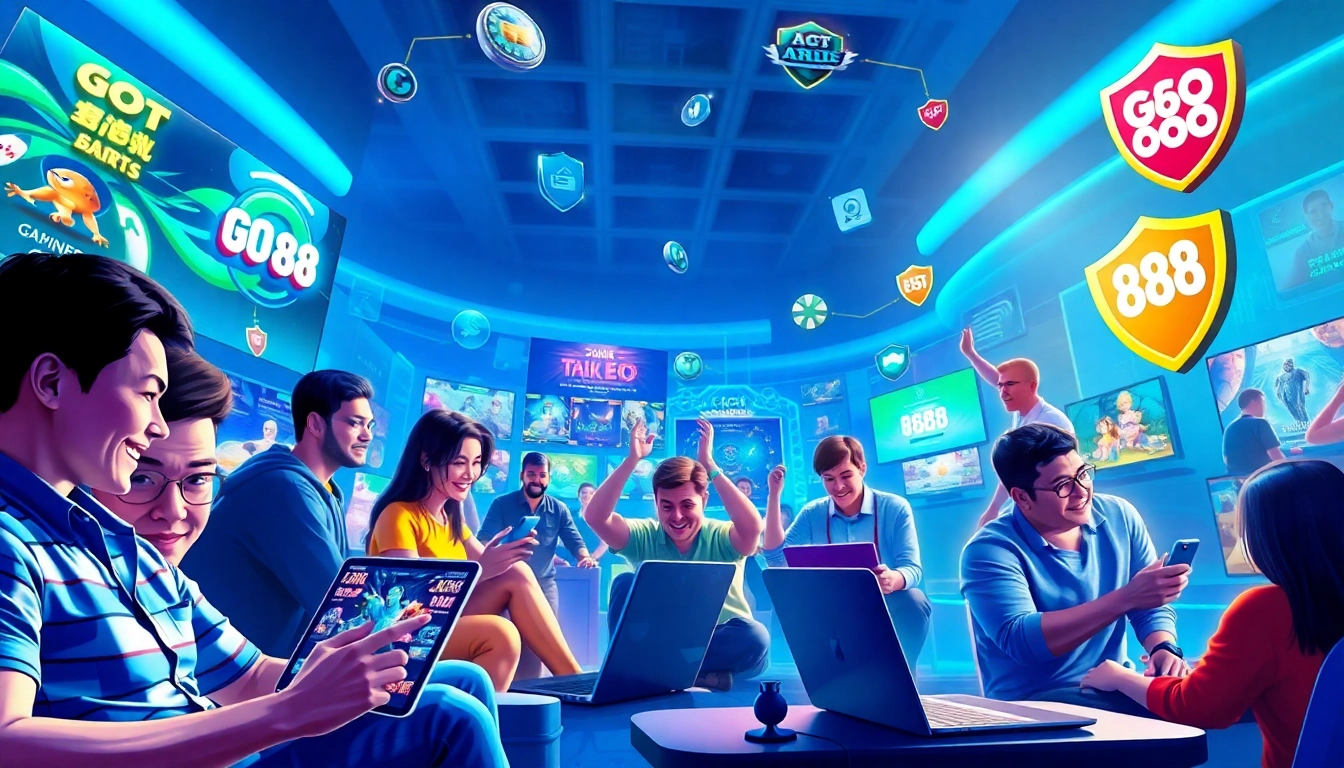 Engaging players enjoying the GO 88 gaming platform across devices in a secure, vibrant online environment.