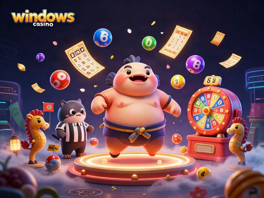Engage in an exciting windows casino experience with charming characters and vibrant gaming elements.