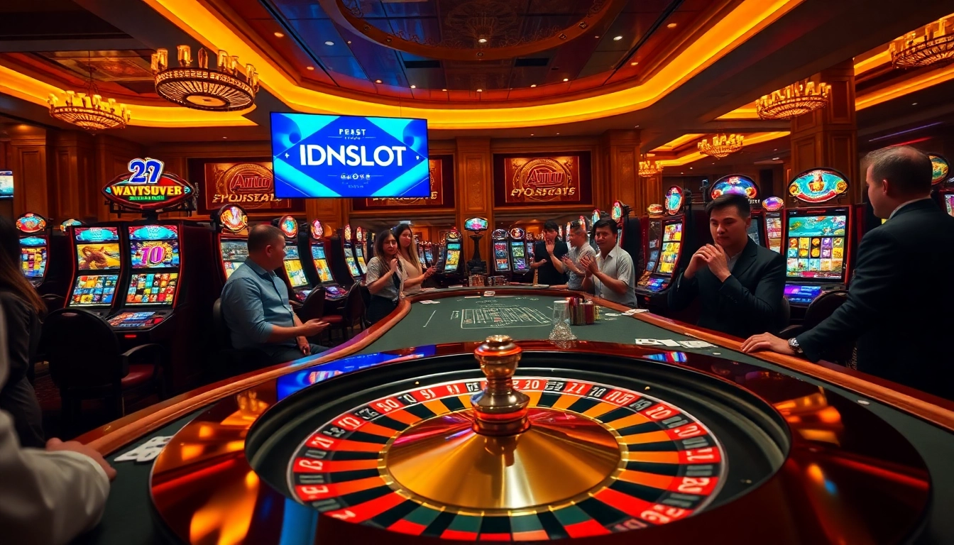 Experience the excitement of IDNSLOT with vibrant slot machines and luxurious casino ambiance.