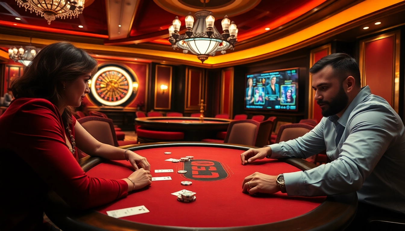 Enthusiastic players enjoy engaging poker games with elements of porn games in a luxurious casino setting.