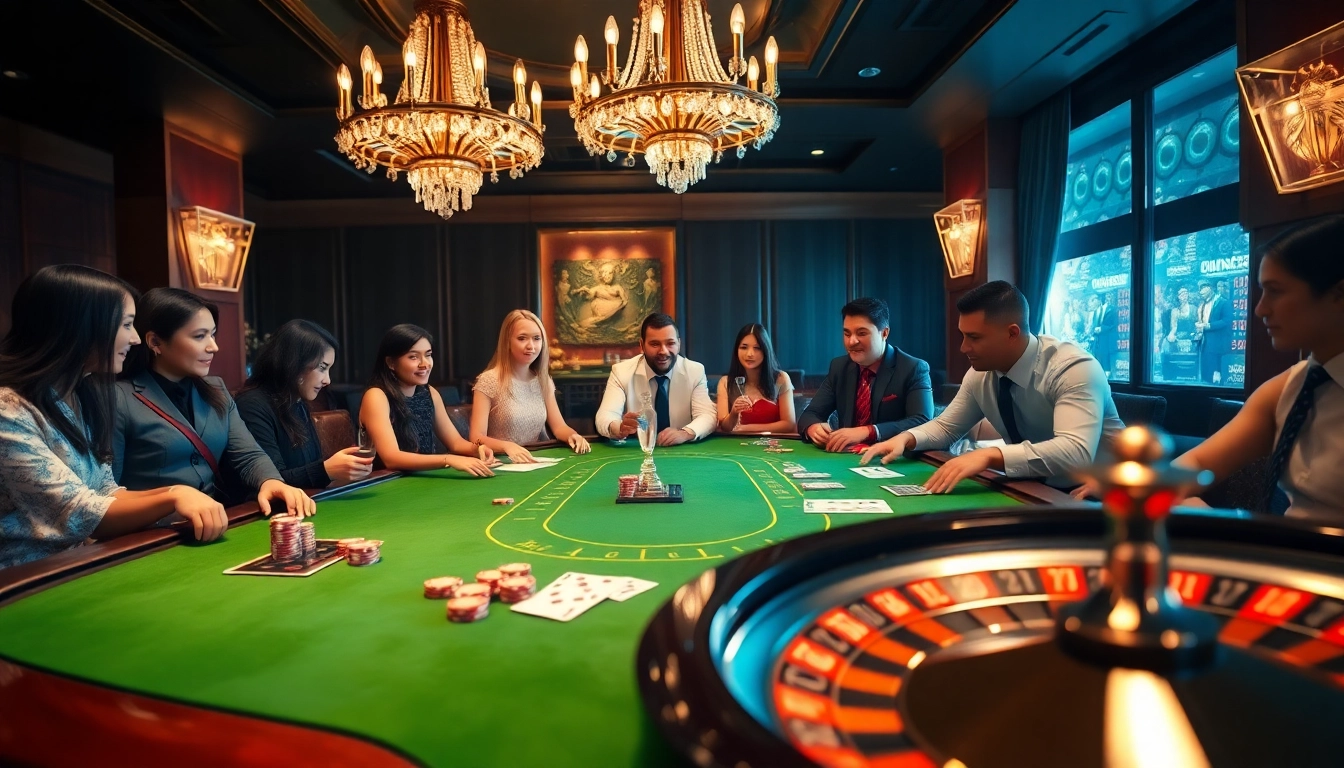 Players experience the thrill of gambling with 11WIN at a luxurious casino table.