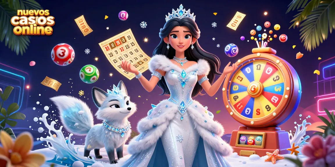 Nuevos casinos online dynamic scene with lottery elements and an engaging casino atmosphere.