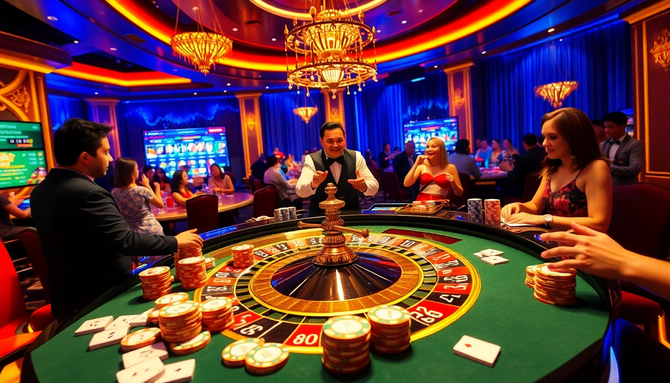 Discover the excitement of online gameplay at jun88.com, featuring an engaging roulette table scene that captivates players with its lively ambiance.