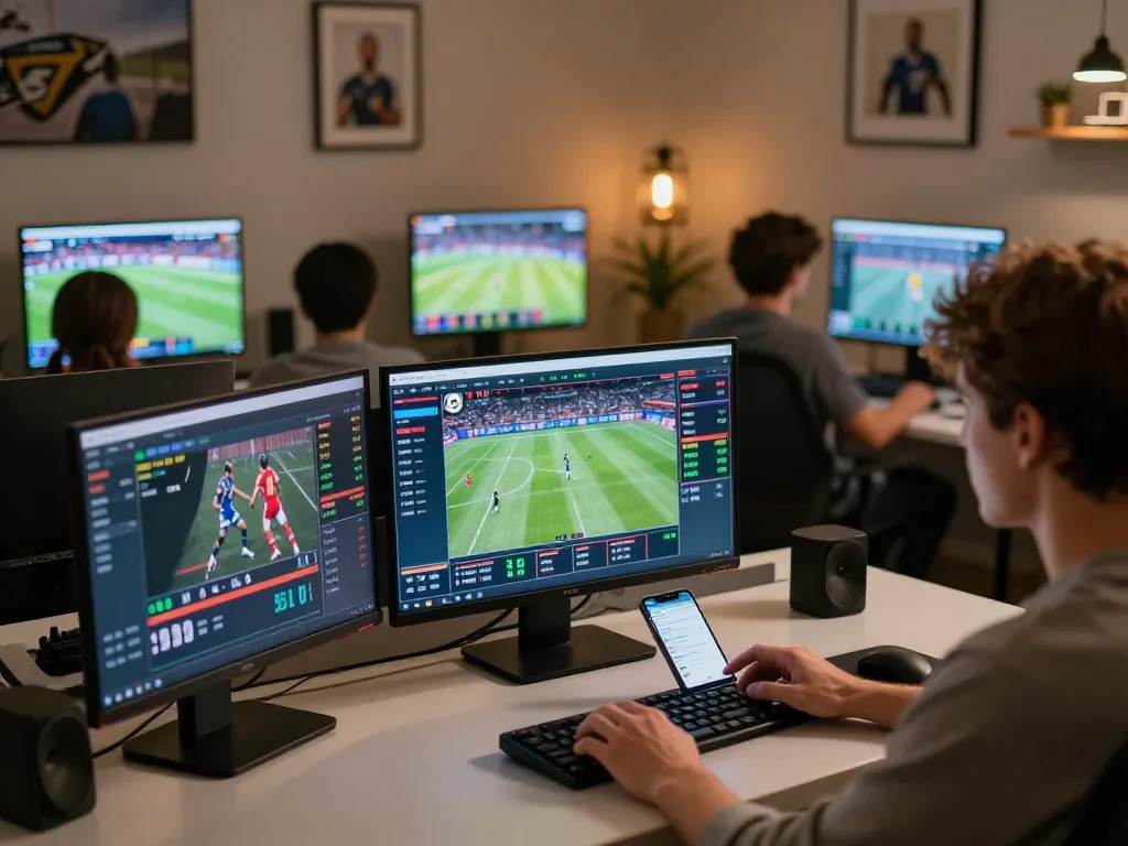 Monitor displaying digitalgamesprices with live sports betting odds, highlighting strategic betting action.