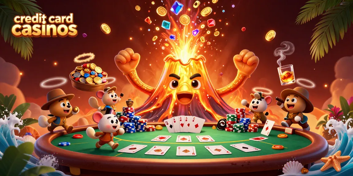 Experience the thrill of credit card casinos with vibrant 3D elements showcasing wins and treasures.