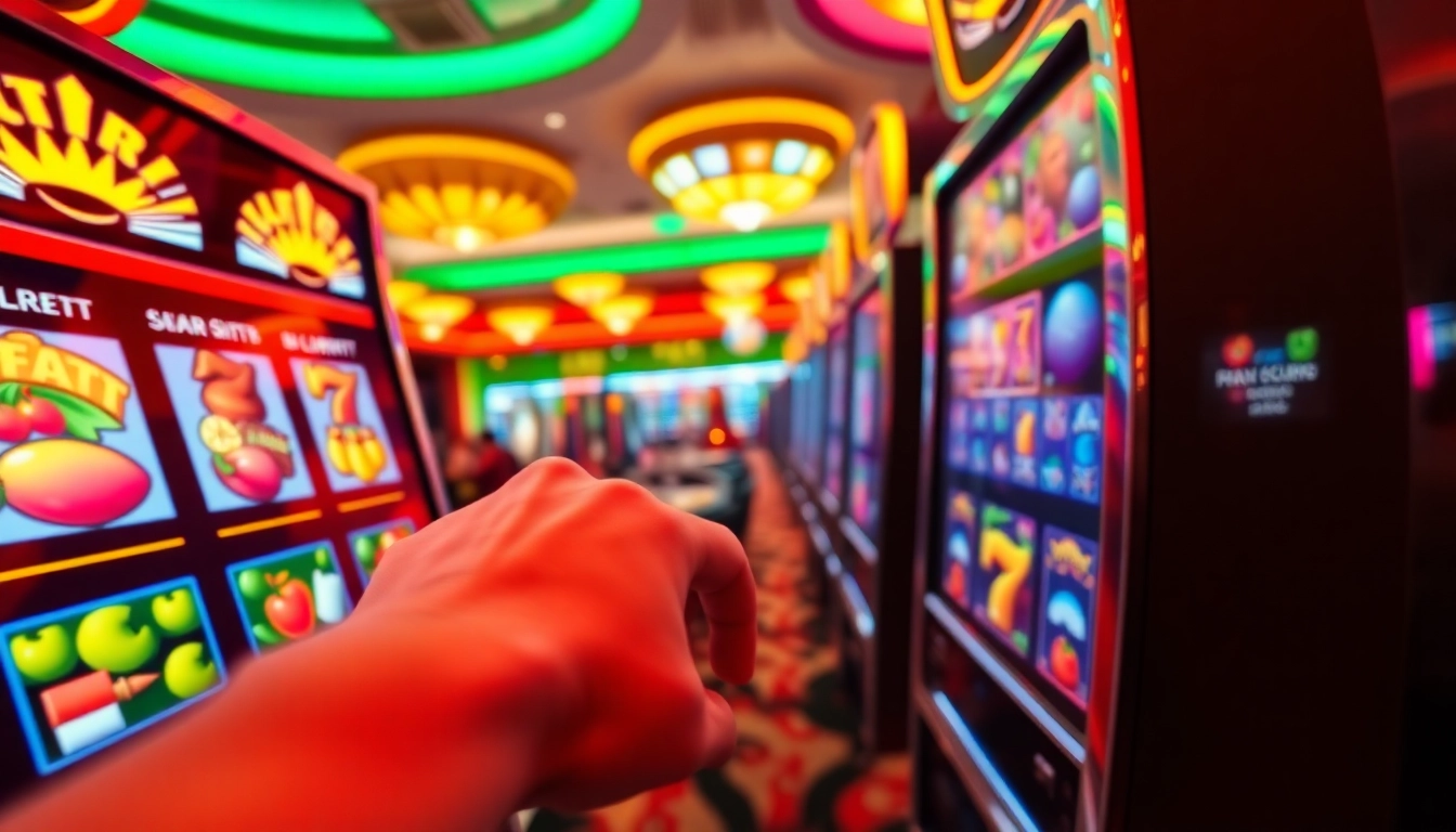 Menang besar di Slot gampang menang dengan mesin slot yang berwarna-warni dan suasana kasino yang meriah.