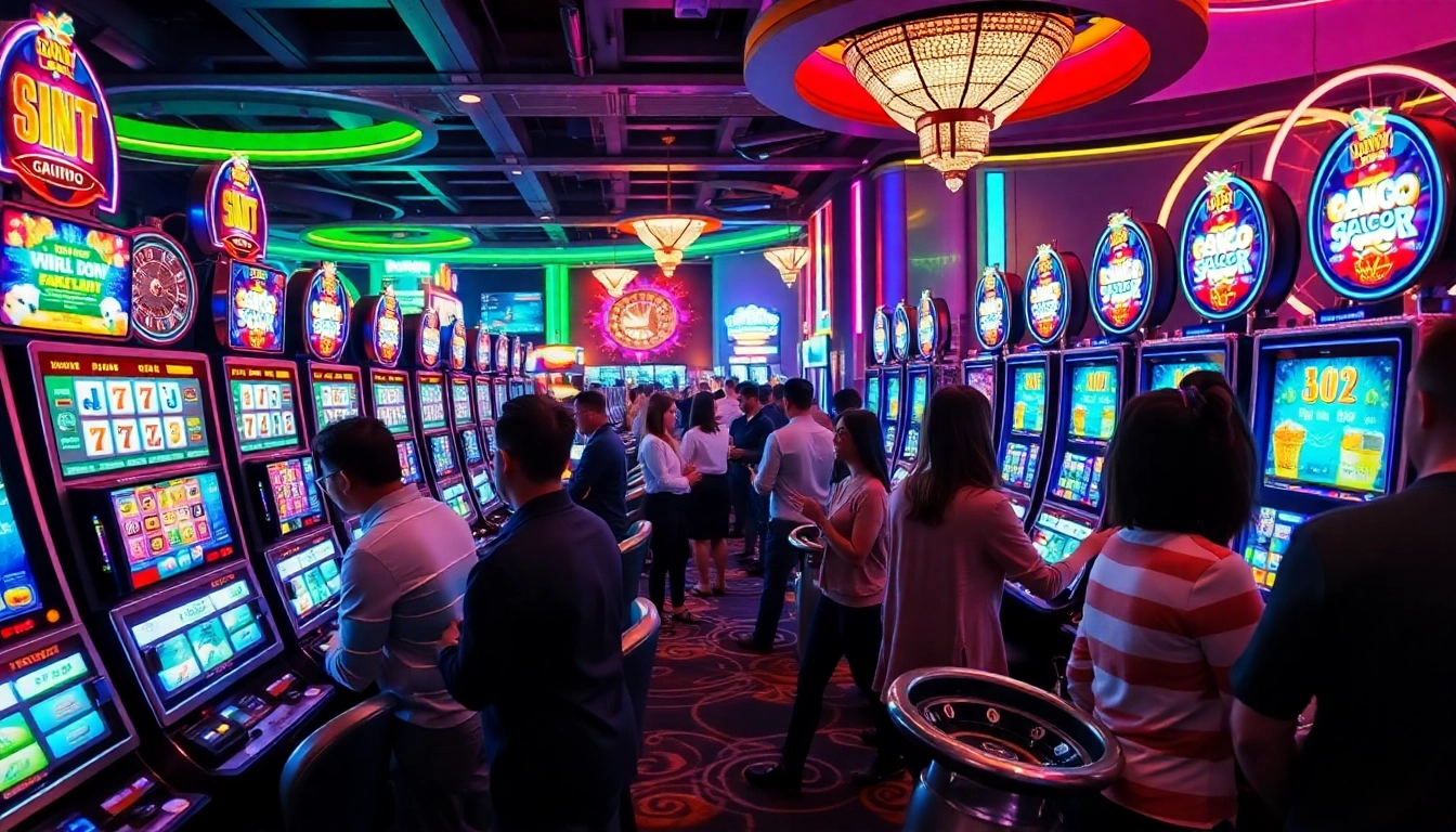 Players enjoying a thrilling slot gacor experience in a luxurious casino environment.