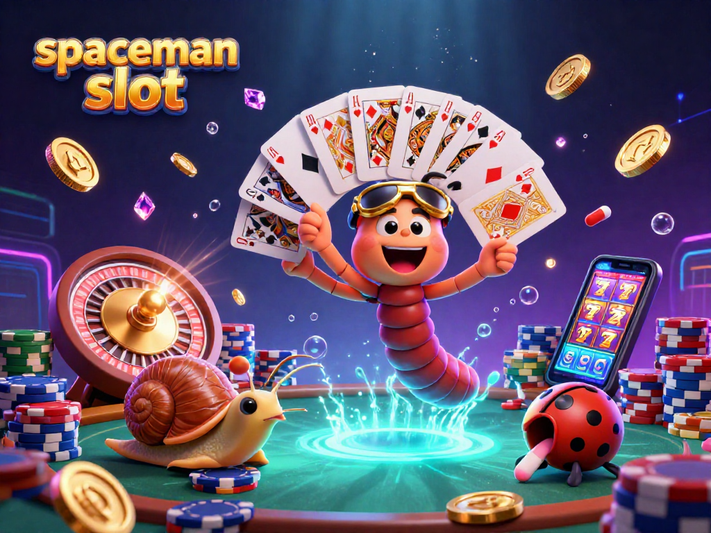 Spin to win on the spaceman slot with colorful coins flying around and dynamic gambling action.