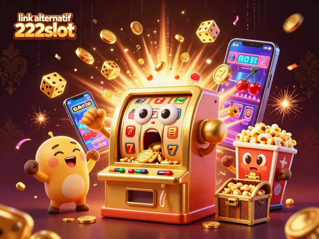 Menangkan jackpot dengan link alternatif 222slot yang menampilkan mesin slot emas 3D beraksi di kasino virtual.