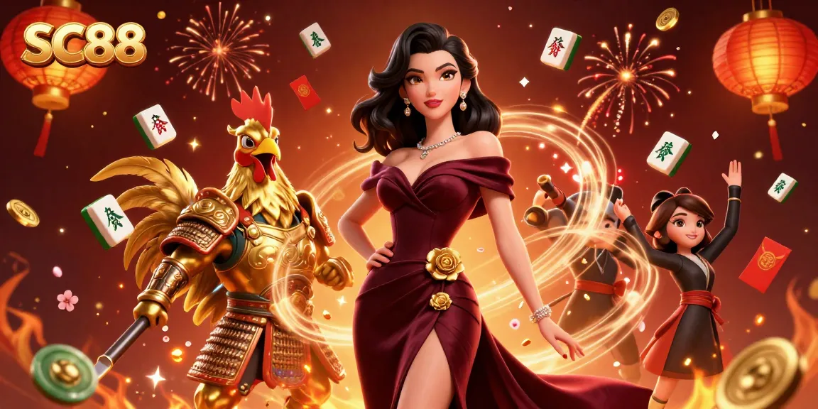 Engage in thrilling SC88 adventures with vibrant casino characters and dynamic gaming elements.