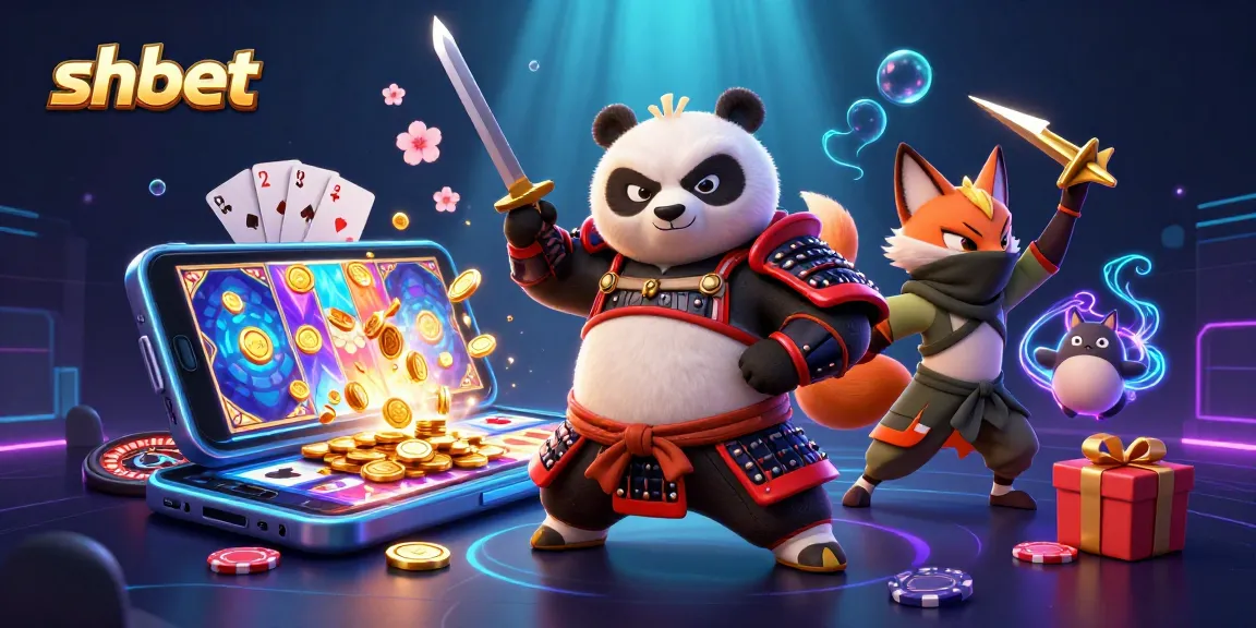 Shbet players experience vibrant 3D casino action with samurai panda and thrilling game elements.