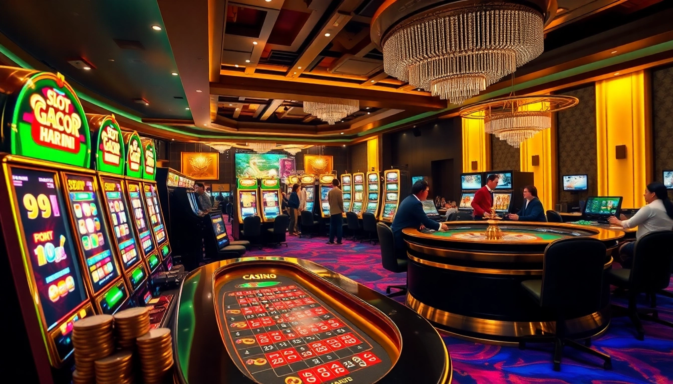 Experience the thrill of slot gacor hari ini with vibrant casino visuals showcasing winning opportunities.