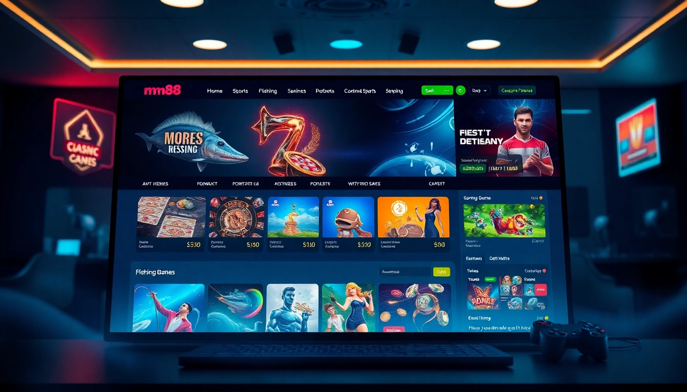 Explore the dynamic mm88 com online gaming platform interface showcasing various games and promotions.