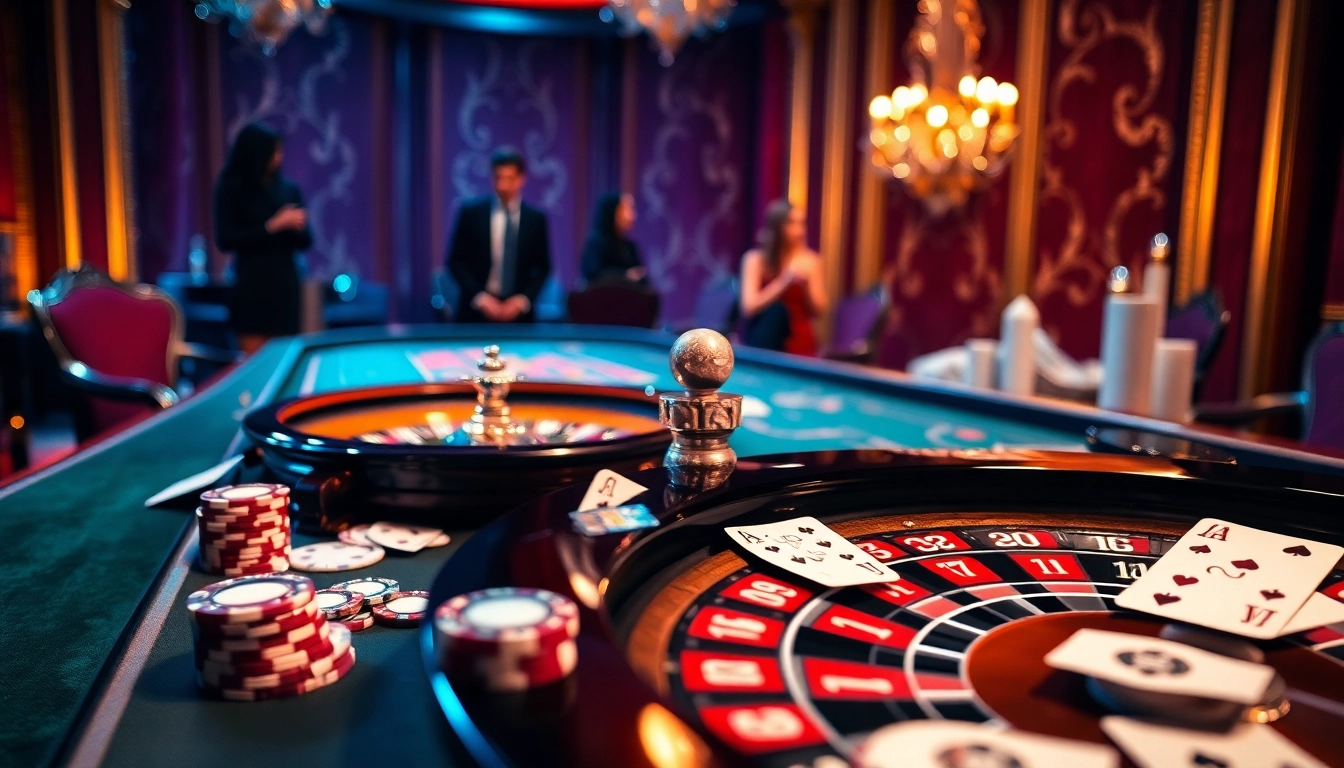 Experience the thrill of a luxurious casino with 88i as players engage at a vibrant gaming table.