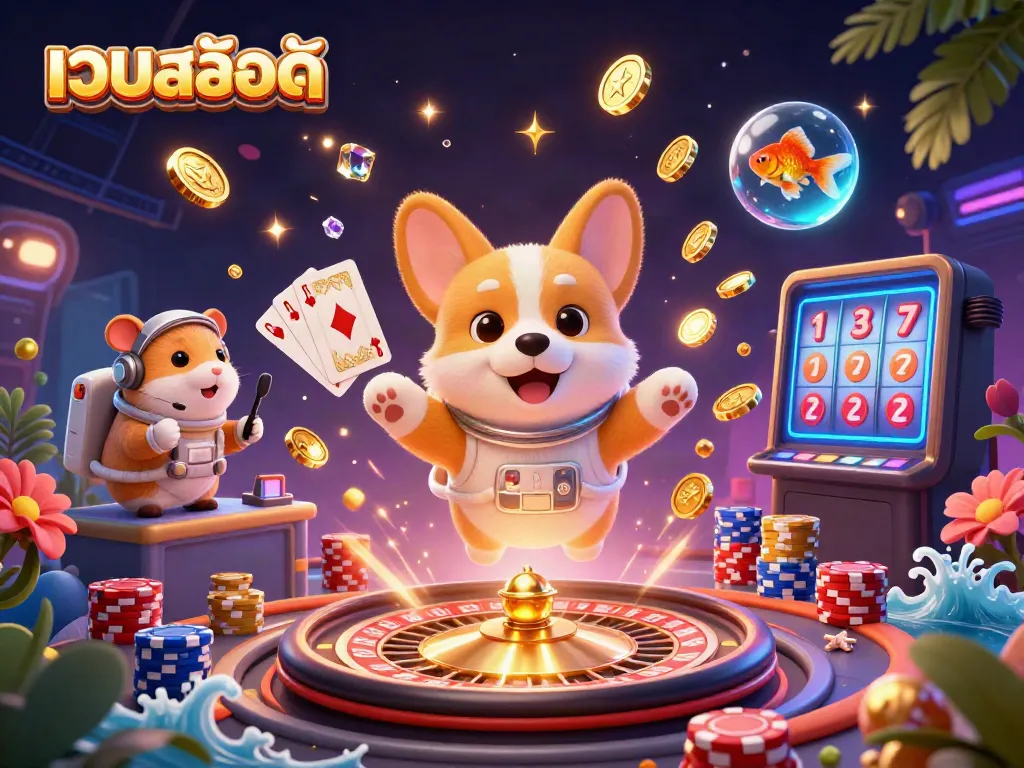 สนุกกับการเล่นเว็บสล็อต ในคาสิโนอวกาศที่มีสุนัขคอร์กี้และปลาทอง!