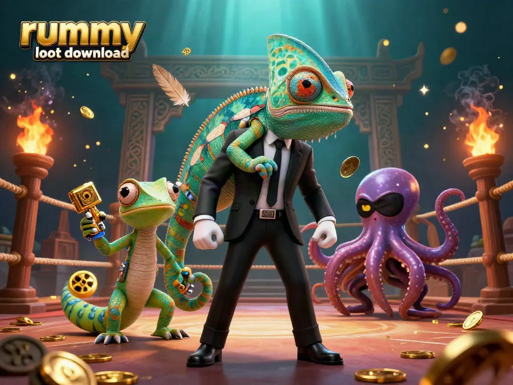 Engage in thrilling online rummy with the vibrant rummy loot download illustration showcasing dynamic characters and exciting gameplay.