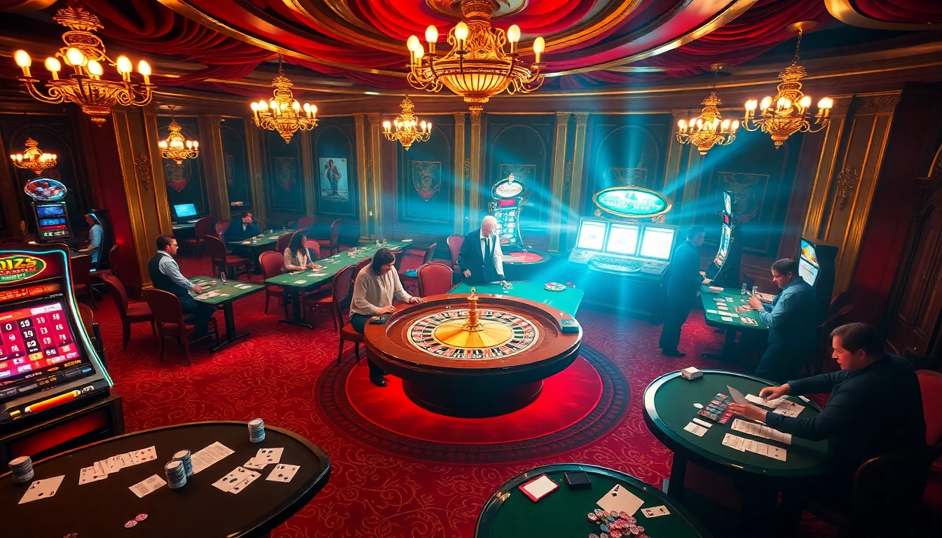 Experience thrilling gameplay at FB68 casino with vibrant tables, cards, and chips.