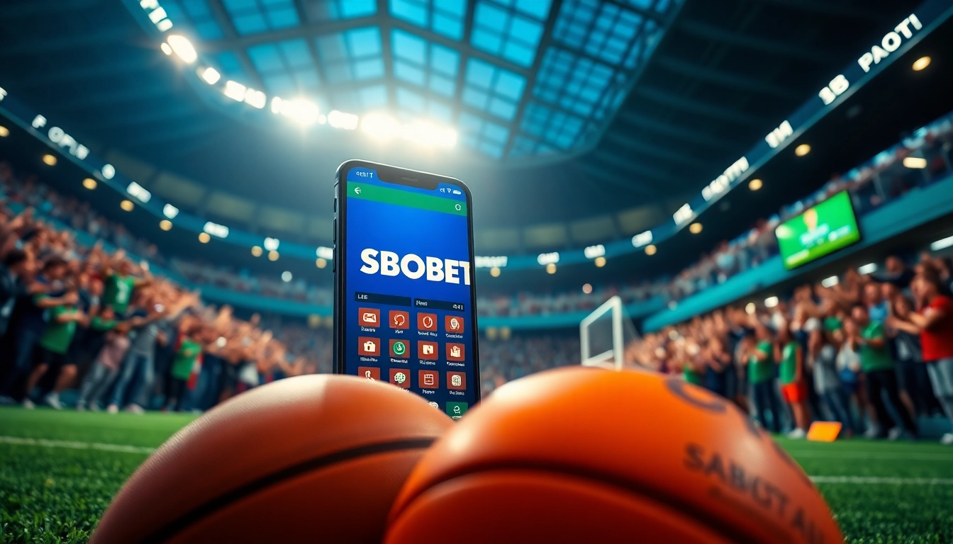 Taruhan SBOBET di aplikasi modern dalam suasana stadion yang ramai
