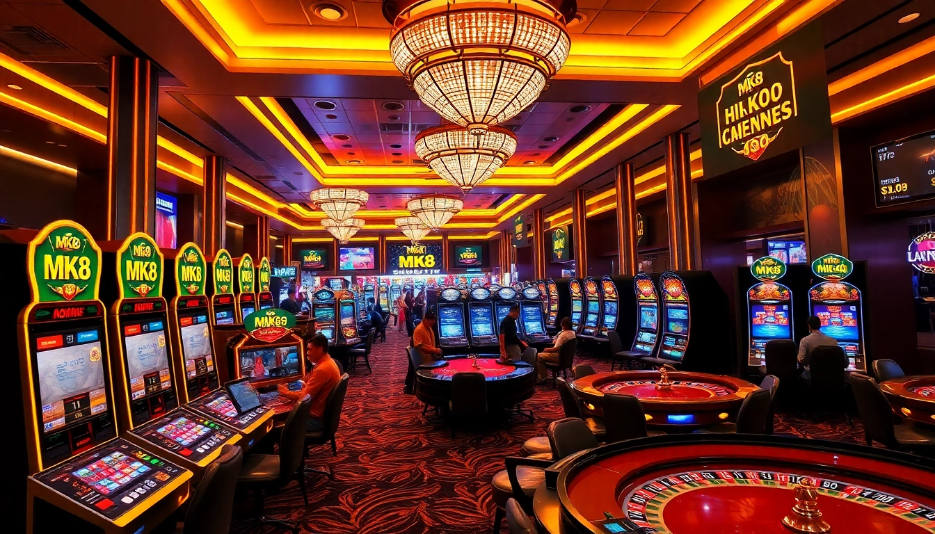 Experience vibrant casino excitement with สมัคร MK8 on modern slot machines and roulette tables.