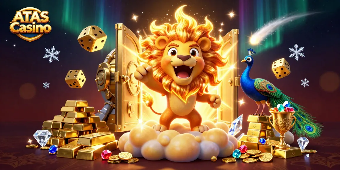 Experience the excitement of ATAS Casino with a vibrant illustration showcasing lively casino characters and elements.
