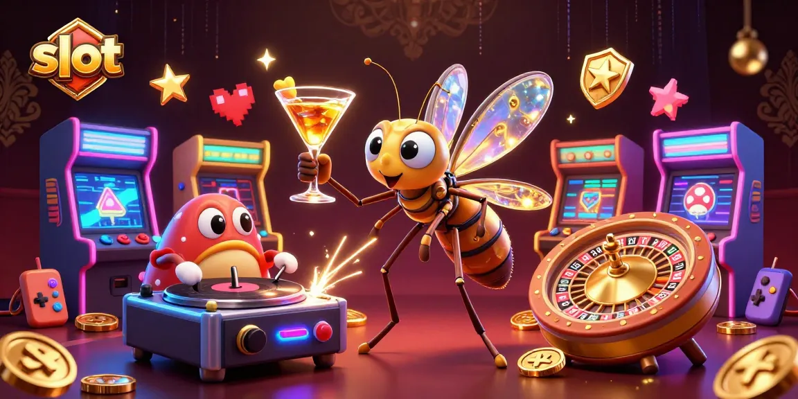 Spin the slots and win big with vibrant casino elements and characters coming alive in this illustration.