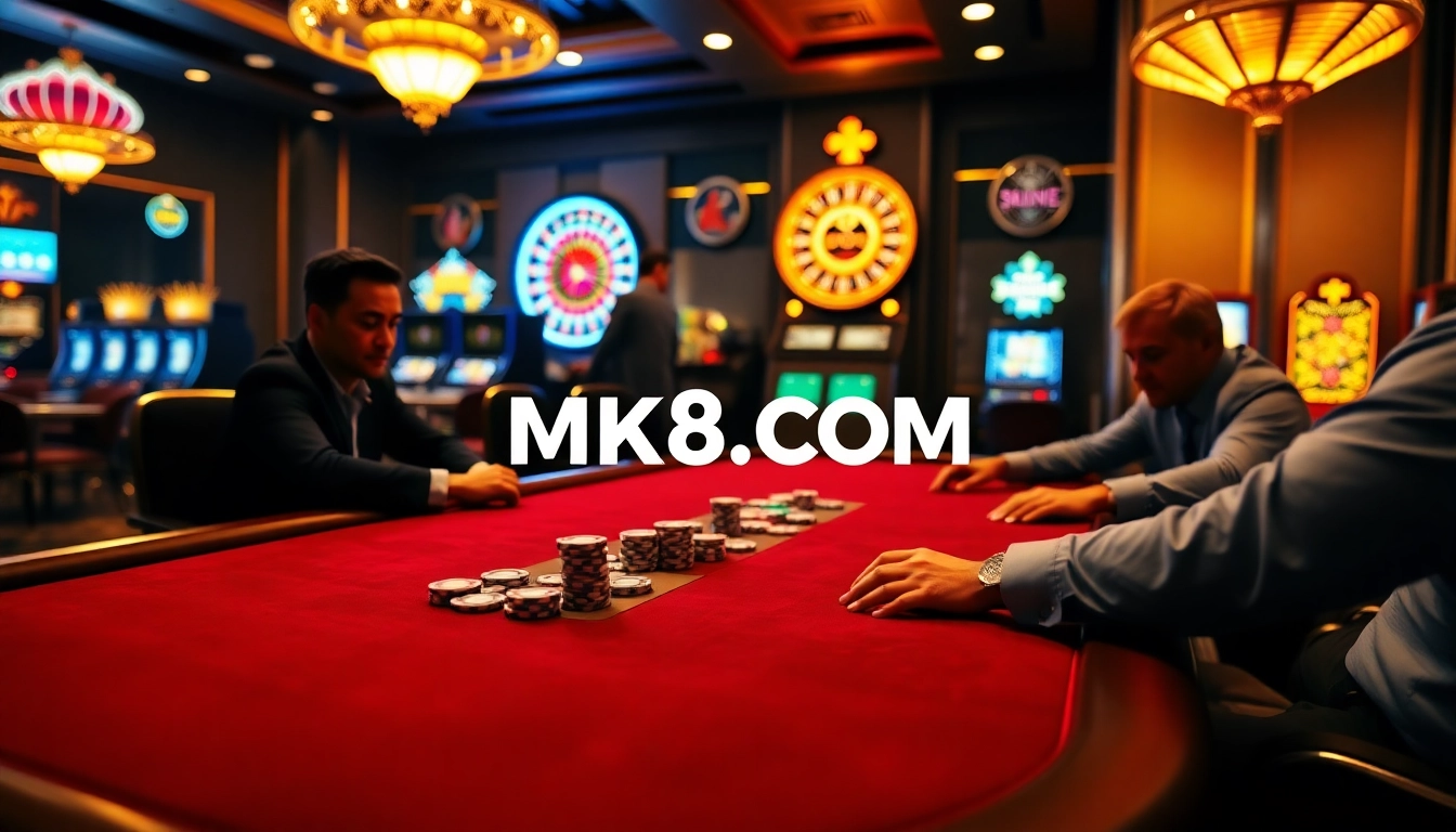 Experience the thrill of gambling at MK8.COM with exciting poker and vibrant casino elements.
