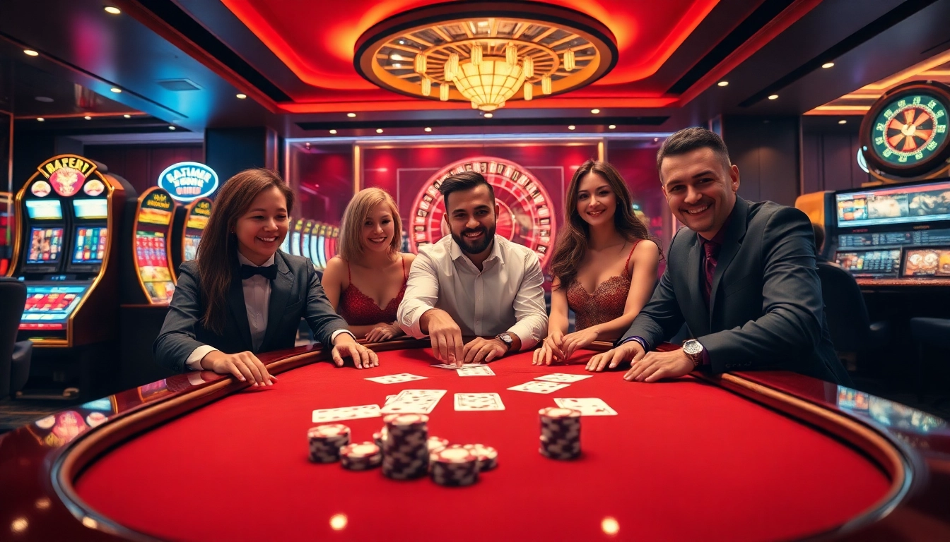 Experience thrilling gameplay at https://bl555.black with vibrant casino tables and excited gamblers.