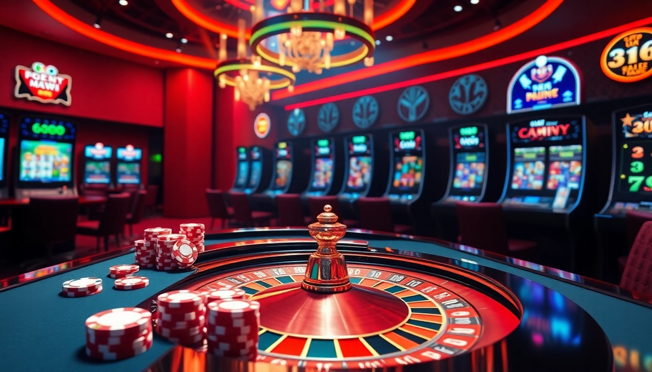 Experience high-stakes action at GO 88 GB with vibrant casino elements like poker chips and roulette wheels.
