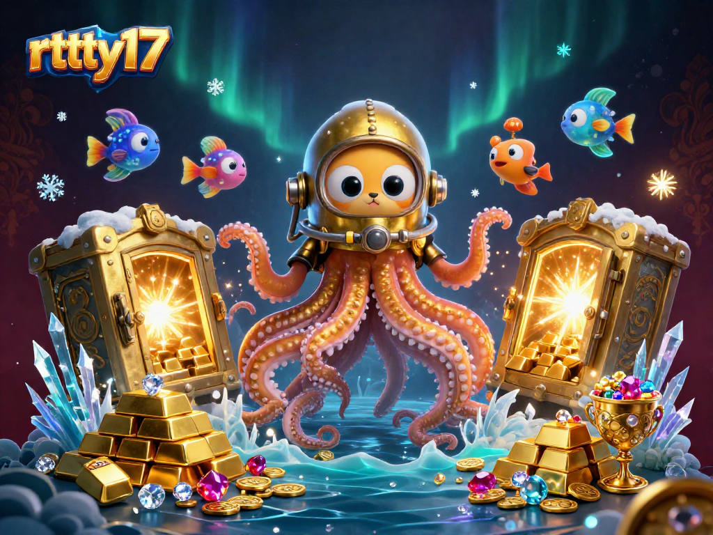 Experience the thrills of rttty17 with a treasure hunt visual in an enchanting underwater scene.