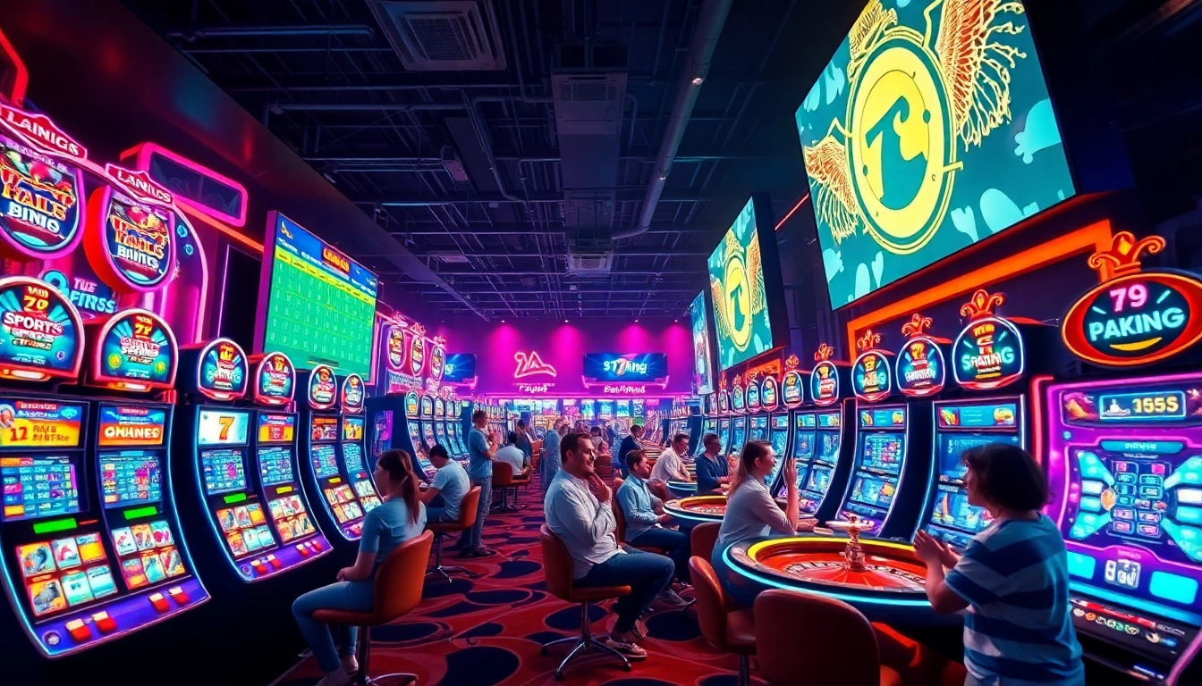 Exciting casino atmosphere at 79king, showcasing vibrant games and players engaged in thrilling betting.