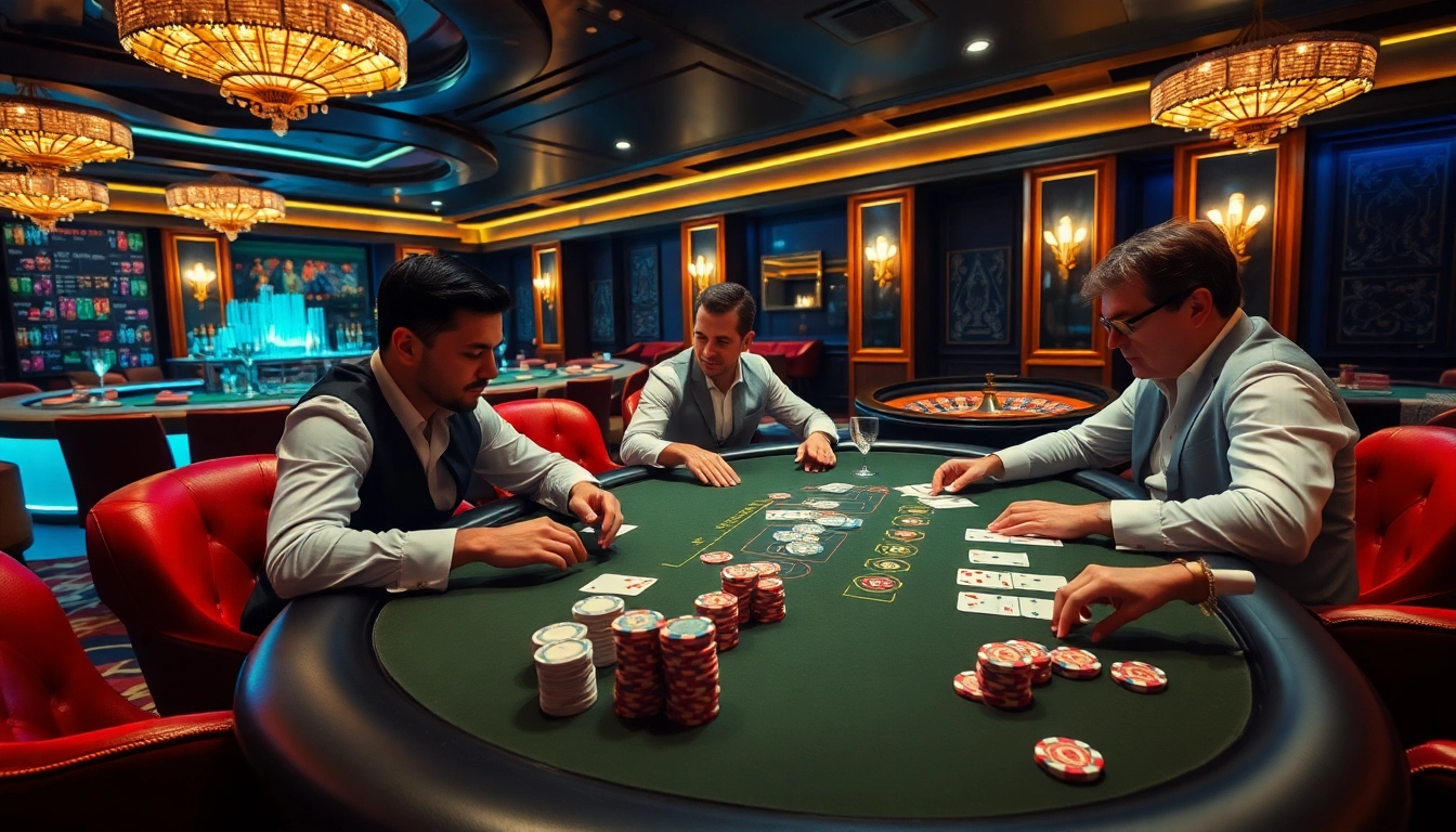 High-stakes poker excitement at OK8386 casino with chips and cards.