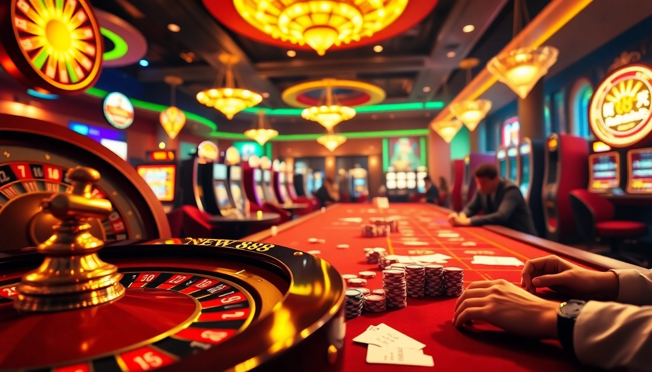 Experience the thrill of gambling at new888 with engaging roulette, slot machines, and intense gameplay.