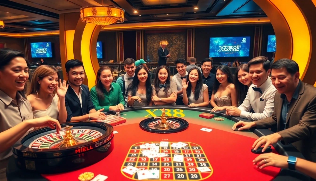 Experience thrilling gameplay at the XX88 casino table, filled with vibrant poker chips and cards.