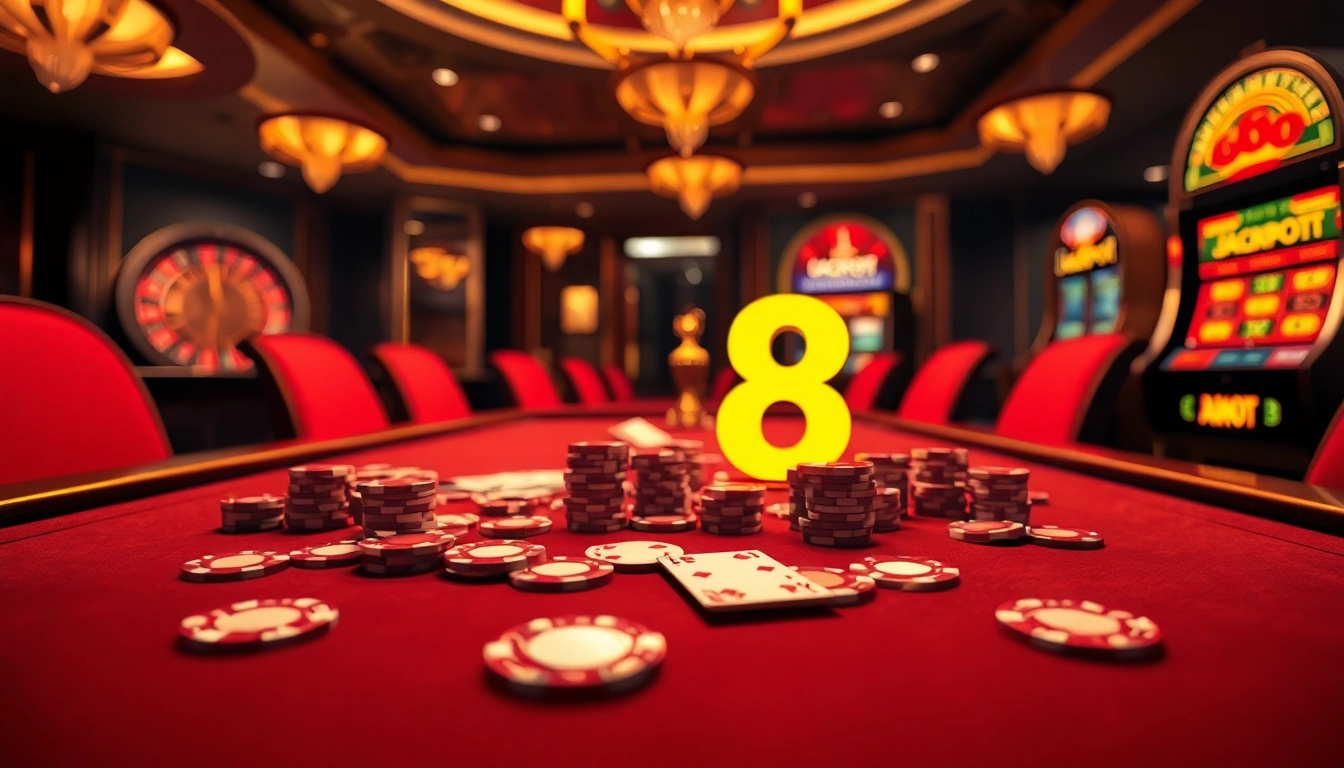 Experience the thrill of go 8 gaming at a high-stakes poker table in a luxurious casino.