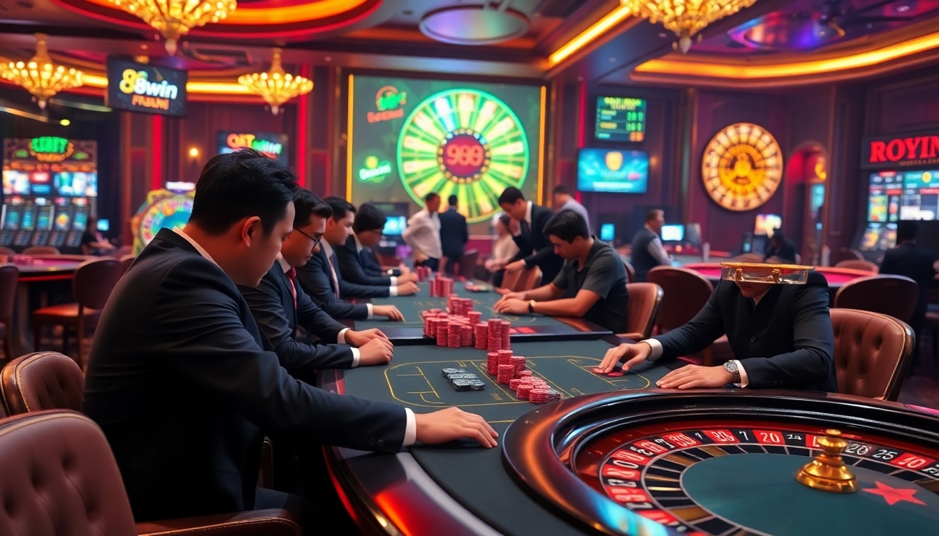 Feel the thrill of gambling with 98win's vibrant casino atmosphere filled with poker and roulette.