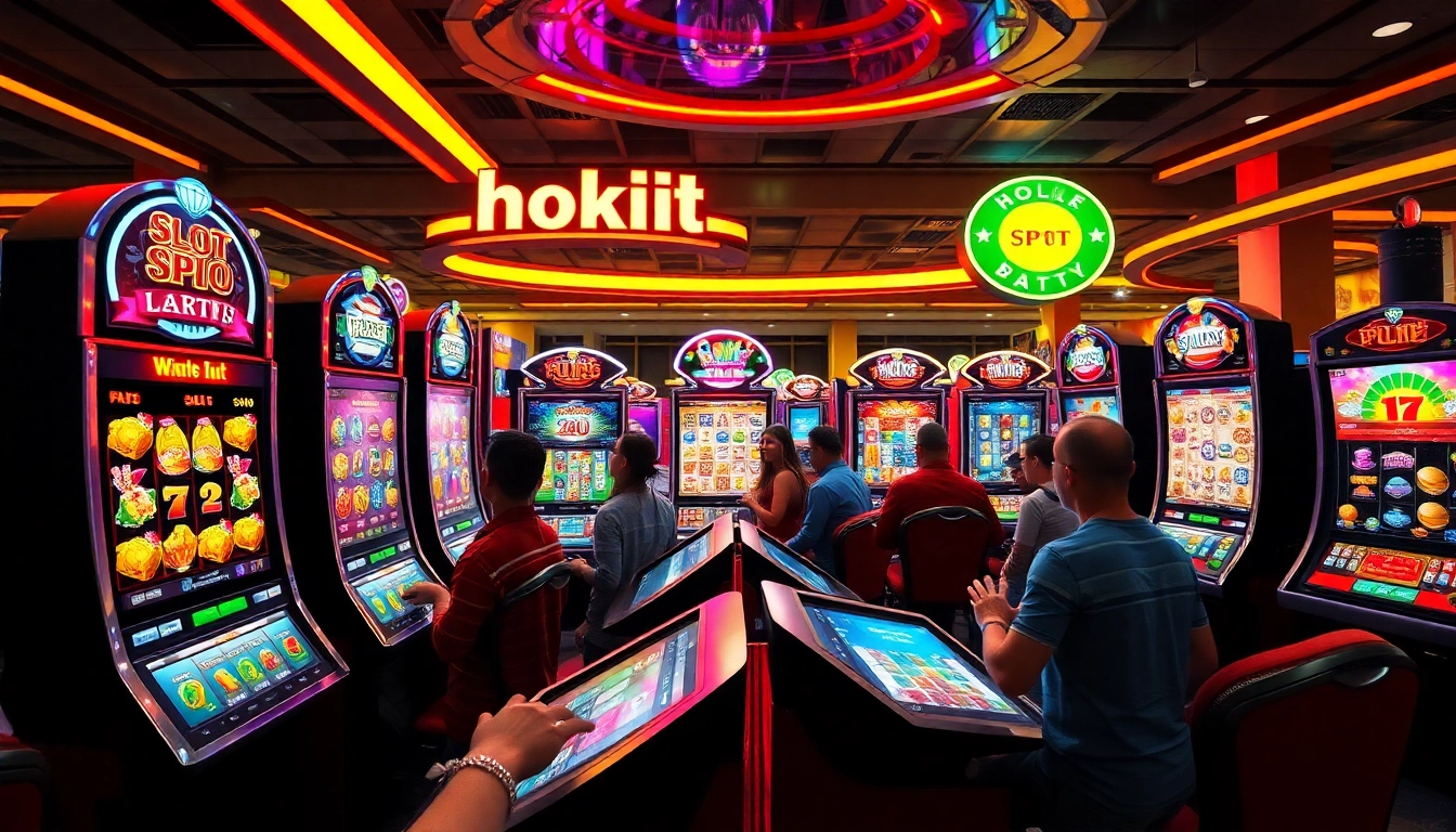 Exciting online gaming interface with hoki138 slot games and vibrant players.