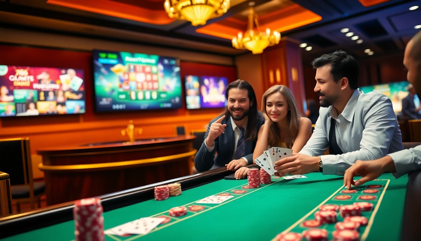 Feel the excitement at 789club with players engaging in poker and roulette in a luxurious casino atmosphere.