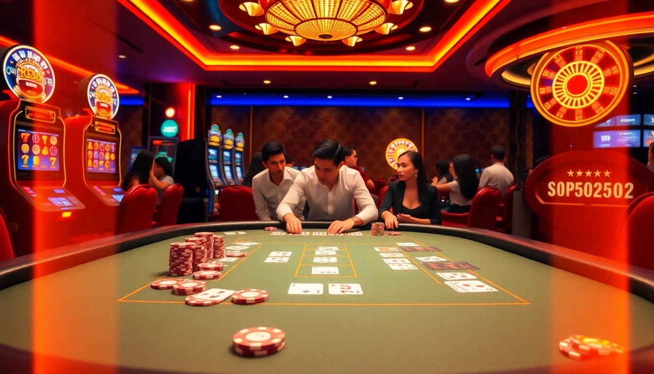 Play the exciting kp88 game with vibrant chips and elegant casino ambiance.