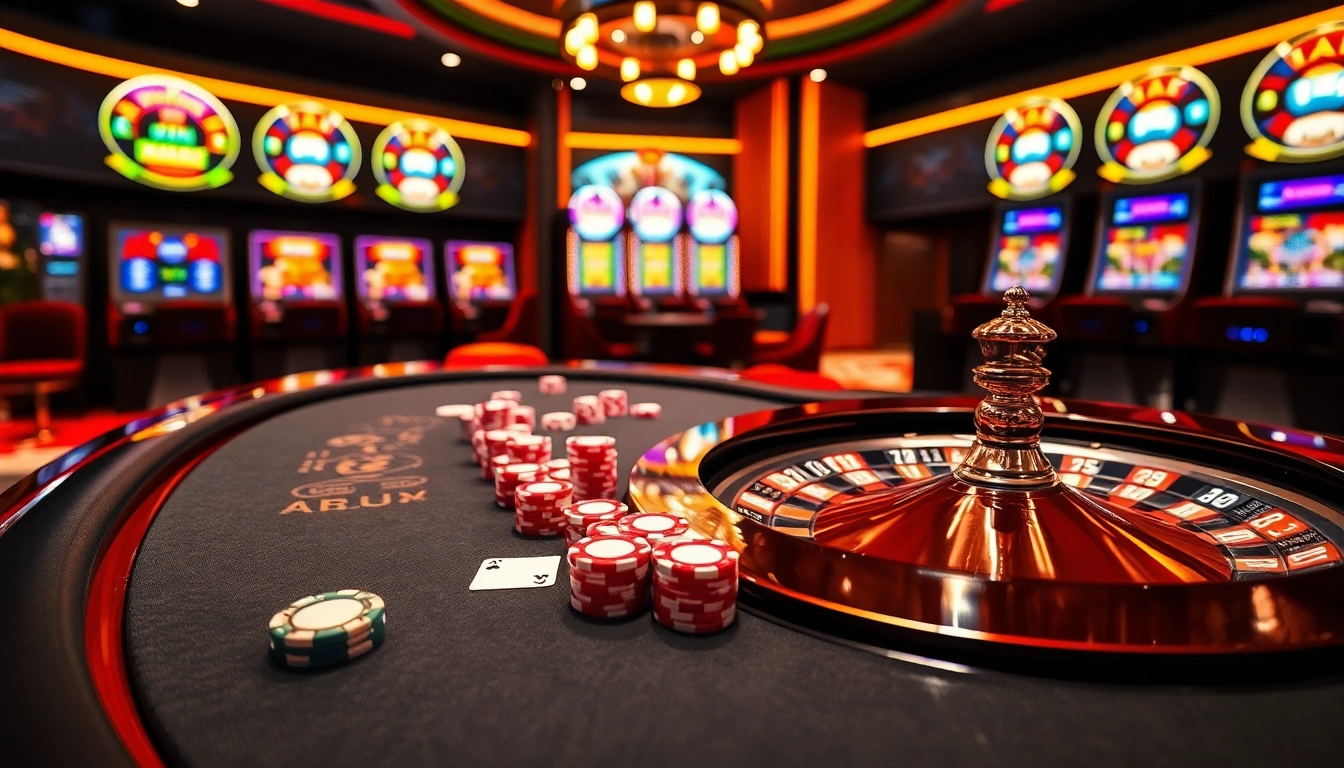 Experience a thrilling game at AE888's luxurious poker table, filled with vibrant chips and high-stakes cards.