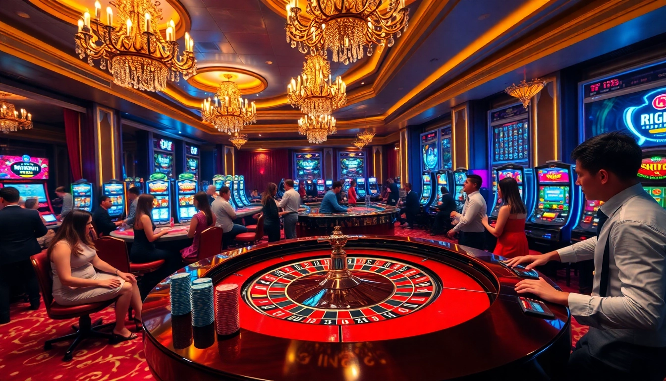 Engage in thrilling games at https://dn882.pro/ with a luxurious casino roulette table scene.