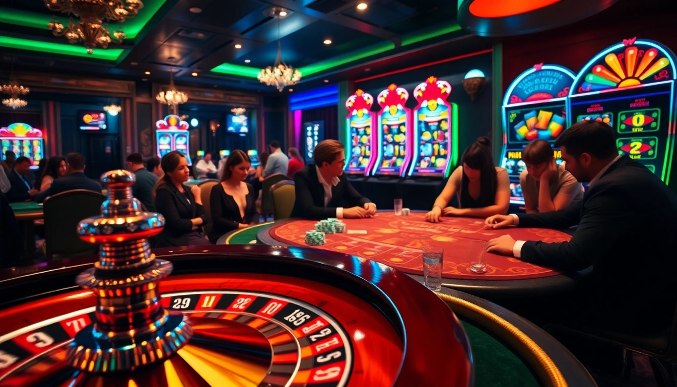 Exciting casino scene featuring pahala4d themed poker gameplay and roulette action.