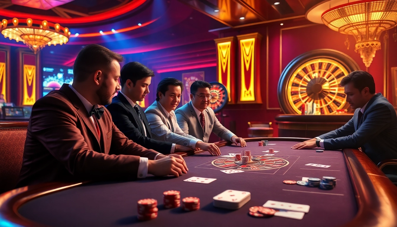 situs apiraja88 poker scene featuring vibrant colors and luxurious casino elements