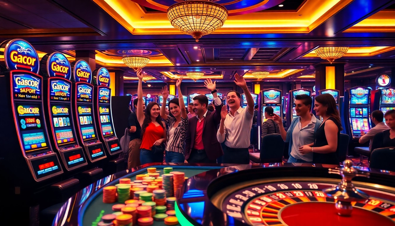 Experience the thrill of gacor slot machines providing big wins in an opulent casino ambiance.